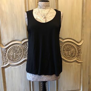Eileen Fisher Black Sleeveless Crew Neck Top